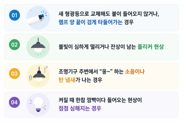 고양시 안정기교체, 형광등 깜빡거림, 셀프교체보다 확인해야 할 것 — 본문 이미지 1