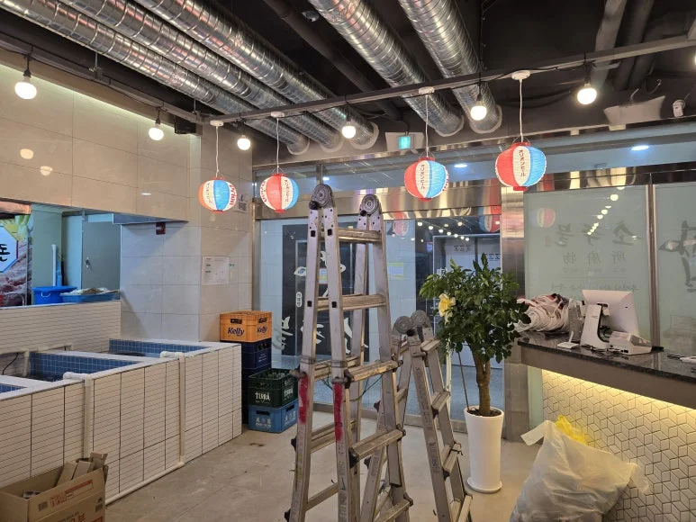 고양시 지축동 상가 전기공사 | 한우구이집→조개구이집 리모델링 시공사례 — 본문 이미지 1